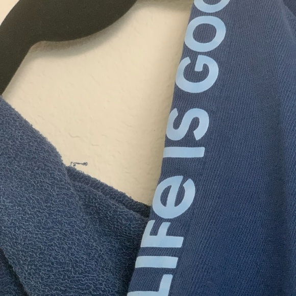 Life is good zip jacket hoodie blue oversized Size S - Picture 5 of 10